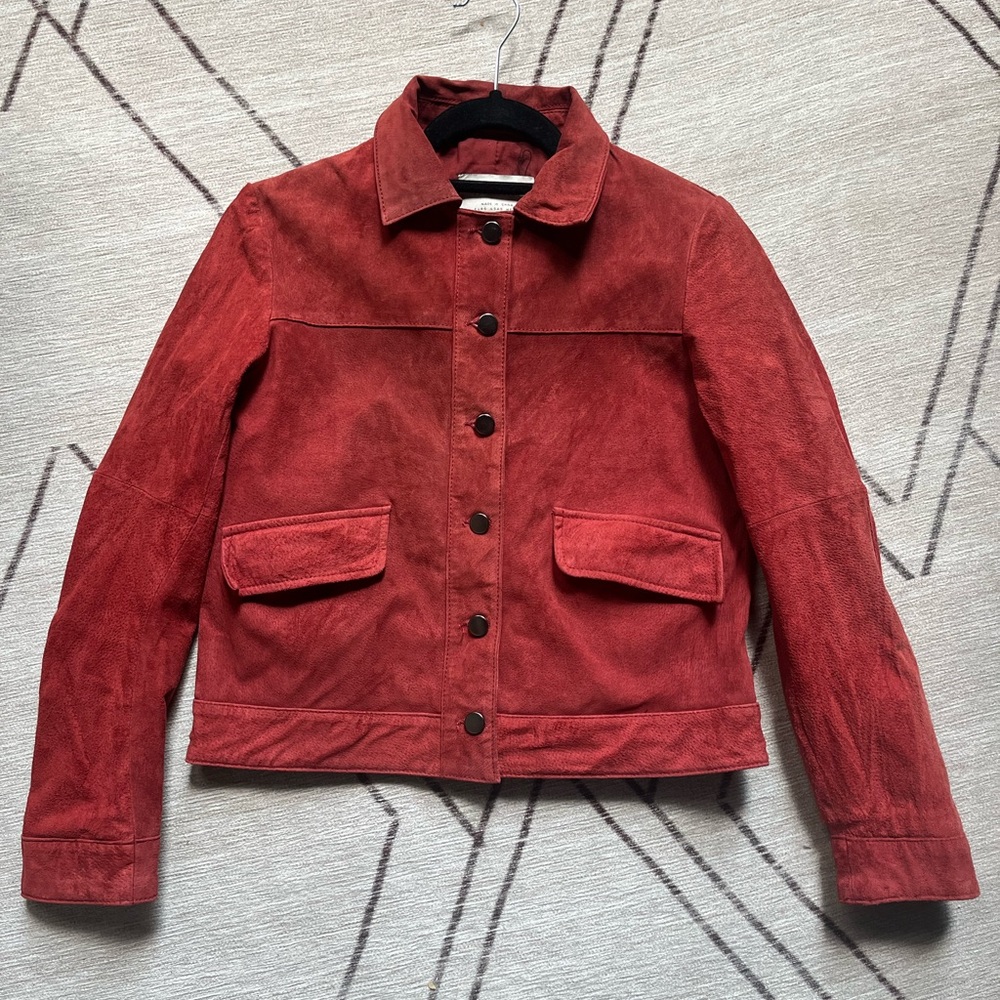 Zara Red Leather Jacket